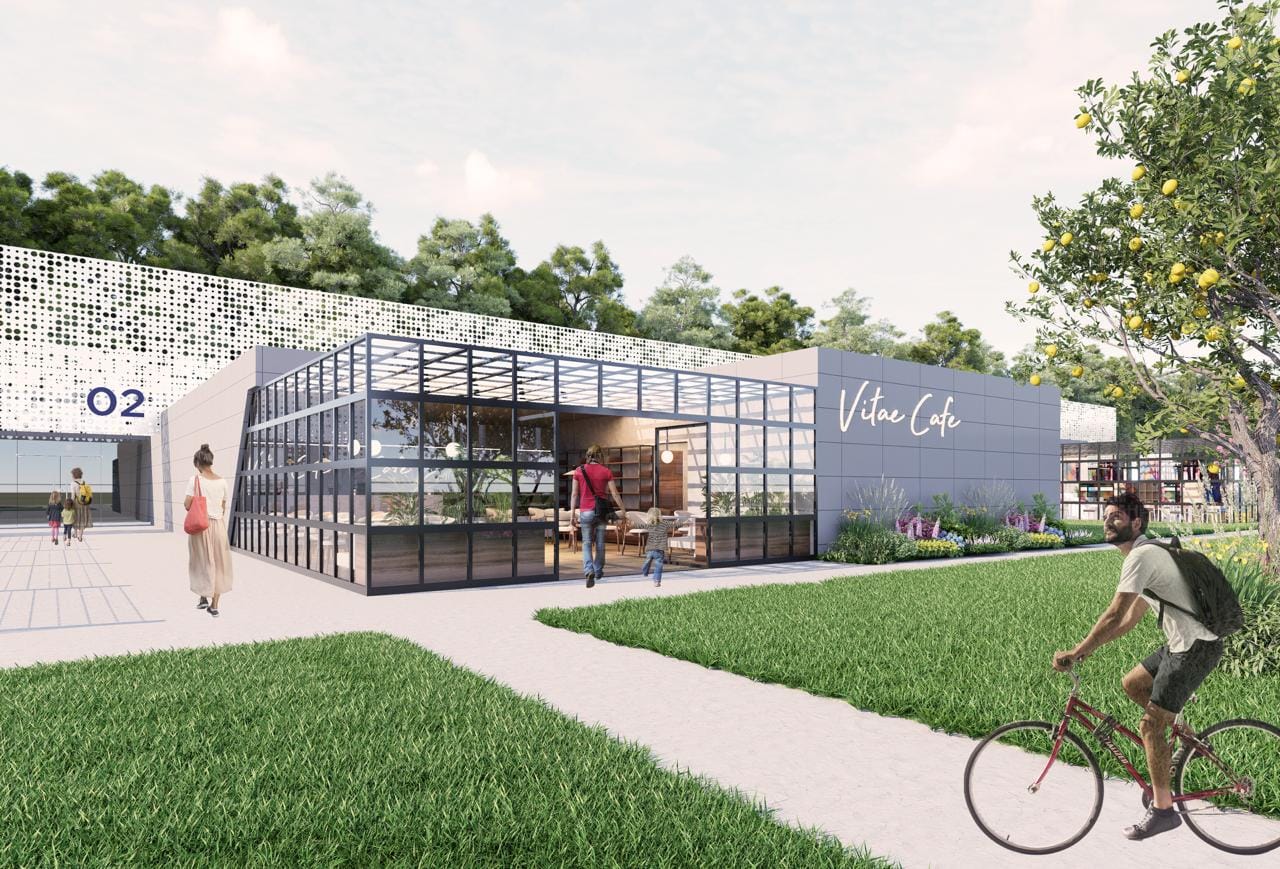 Cafetería y acceso al nuevo campus